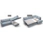 Canapé d'angle en 100% tout cuir italien de luxe 5 places, convertible et avec coffre, NILSEN, gris foncé, angle droit Canapé d'angle en 100% tout cuir italien de luxe 5 places, convertible et avec coffre, NILSEN, gris foncé, angle droit