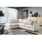 Canapé d'angle en 100% tout cuir italien de luxe 5 places, convertible et avec coffre, NILSEN, blanc cassé, angle gauche Canapé d'angle en 100% tout cuir italien de luxe 5 places, convertible et avec coffre, NILSEN, blanc cassé, angle gauche