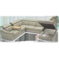 Canapé d'angle en 100% tout cuir italien de luxe 7/8 places, convertible avec relax électrique et coffre, URBANIA, beige, angle Canapé d'angle en 100% tout cuir italien de luxe 7/8 places, convertible avec relax électrique et coffre, URBANIA, beige, angle