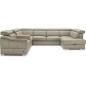 Canapé d'angle en 100% tout cuir italien de luxe 7/8 places, convertible avec relax électrique et coffre, URBANIA, beige, angle Canapé d'angle en 100% tout cuir italien de luxe 7/8 places, convertible avec relax électrique et coffre, URBANIA, beige, angle