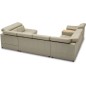 Canapé d'angle en 100% tout cuir italien de luxe 7/8 places, convertible avec relax électrique et coffre, URBANIA, beige, angle Canapé d'angle en 100% tout cuir italien de luxe 7/8 places, convertible avec relax électrique et coffre, URBANIA, beige, angle