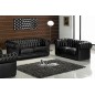 Ensemble Chesterfield 3 places et 2 places en cuir italien noir. Ensemble Chesterfield 3 places et 2 places en cuir italien noir.