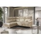 - Canapé d'angle en cuir italien de luxe 5 places LUZINI beige, angle gauche - Canapé d'angle en cuir italien de luxe 5 places LUZINI beige, angle gauche