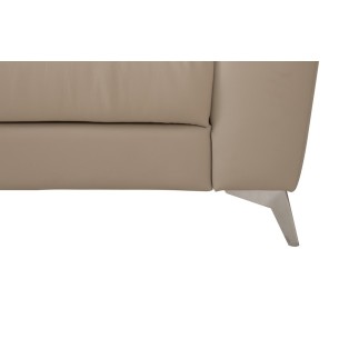 - Canapé d'angle en cuir italien de luxe 5 places LUZINI beige, angle gauche