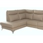 - Canapé d'angle en cuir italien de luxe 5 places LUZINI beige, angle gauche - Canapé d'angle en cuir italien de luxe 5 places LUZINI beige, angle gauche