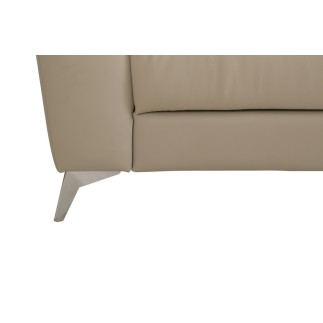 Canapé d'angle en cuir italien de luxe 5 places LUZINI beige, angle droit