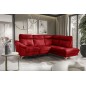Canapé d'angle en cuir italien de luxe 5 places LUZINI rouge foncé, angle droit