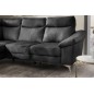 - Canapé d'angle en cuir italien de luxe 5 places LUZINI noir, angle gauche - Canapé d'angle en cuir italien de luxe 5 places LUZINI noir, angle gauche