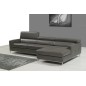 Canapé d'angle en cuir italien 4/5 places YVANA, gris fonce, angle droit Canapé d'angle en cuir italien 4/5 places YVANA, gris fonce, angle droit
