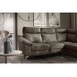 Canapé d'angle en cuir italien de luxe 5 places LUZINI taupe, angle droit Canapé d'angle en cuir italien de luxe 5 places LUZINI taupe, angle droit