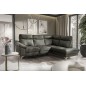 Canapé d'angle en cuir italien de luxe 5 places LUZINI gris foncé, angle droit Canapé d'angle en cuir italien de luxe 5 places LUZINI gris foncé, angle droit