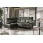 Canapé d'angle en cuir italien de luxe 5 places LUZINI gris foncé, angle gauche Canapé d'angle en cuir italien de luxe 5 places LUZINI gris foncé, angle gauche