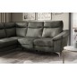 Canapé d'angle en cuir italien de luxe 5 places LUZINI gris foncé, angle gauche Canapé d'angle en cuir italien de luxe 5 places LUZINI gris foncé, angle gauche