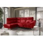 Canapé d'angle en cuir italien de luxe 5 places LUZINI rouge foncé, angle gauche