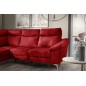 Canapé d'angle en cuir italien de luxe 5 places LUZINI rouge foncé, angle gauche