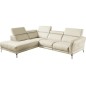 - Canapé d'angle en 100% tout cuir épais de luxe italien, 5/6 places DALBERT, couleur crème, angle gauche - Canapé d'angle en 100% tout cuir épais de luxe italien, 5/6 places DALBERT, couleur crème, angle gauche