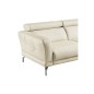 Canapé d'angle en 100% tout cuir épais de luxe italien , 5/6 places DALBERT, couleur crème, angle droit Canapé d'angle en 100% tout cuir épais de luxe italien , 5/6 places DALBERT, couleur crème, angle droit