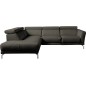 Canapé d'angle en 100% tout cuir épais de luxe italien , 5/6 places DALBERT, couleur anthracite, angle gauche Canapé d'angle en 100% tout cuir épais de luxe italien , 5/6 places DALBERT, couleur anthracite, angle gauche