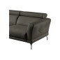 Canapé d'angle en 100% tout cuir épais de luxe italien , 5/6 places DALBERT, couleur anthracite, angle gauche Canapé d'angle en 100% tout cuir épais de luxe italien , 5/6 places DALBERT, couleur anthracite, angle gauche