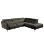 Canapé d'angle en 100% tout cuir épais de luxe italien , 5/6 places DALBERT, couleur anthracite, angle droit
