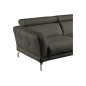 Canapé d'angle en 100% tout cuir épais de luxe italien , 5/6 places DALBERT, couleur anthracite, angle droit