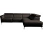 Canapé d'angle en 100% tout cuir épais de luxe italien , 5/6 places DALBERT, couleur chocolat, angle droit Canapé d'angle en 100% tout cuir épais de luxe italien , 5/6 places DALBERT, couleur chocolat, angle droit