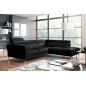 Canapé d'angle en 100% tout cuir épais de luxe italien , 5/6 places DALBERT, couleur noir, angle droit Canapé d'angle en 100% tout cuir épais de luxe italien , 5/6 places DALBERT, couleur noir, angle droit