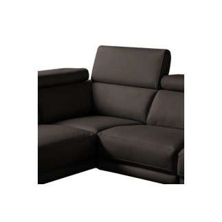 Canapé d'angle en 100% tout cuir épais de luxe italien , 5/6 places DALBERT, couleur noir, angle droit