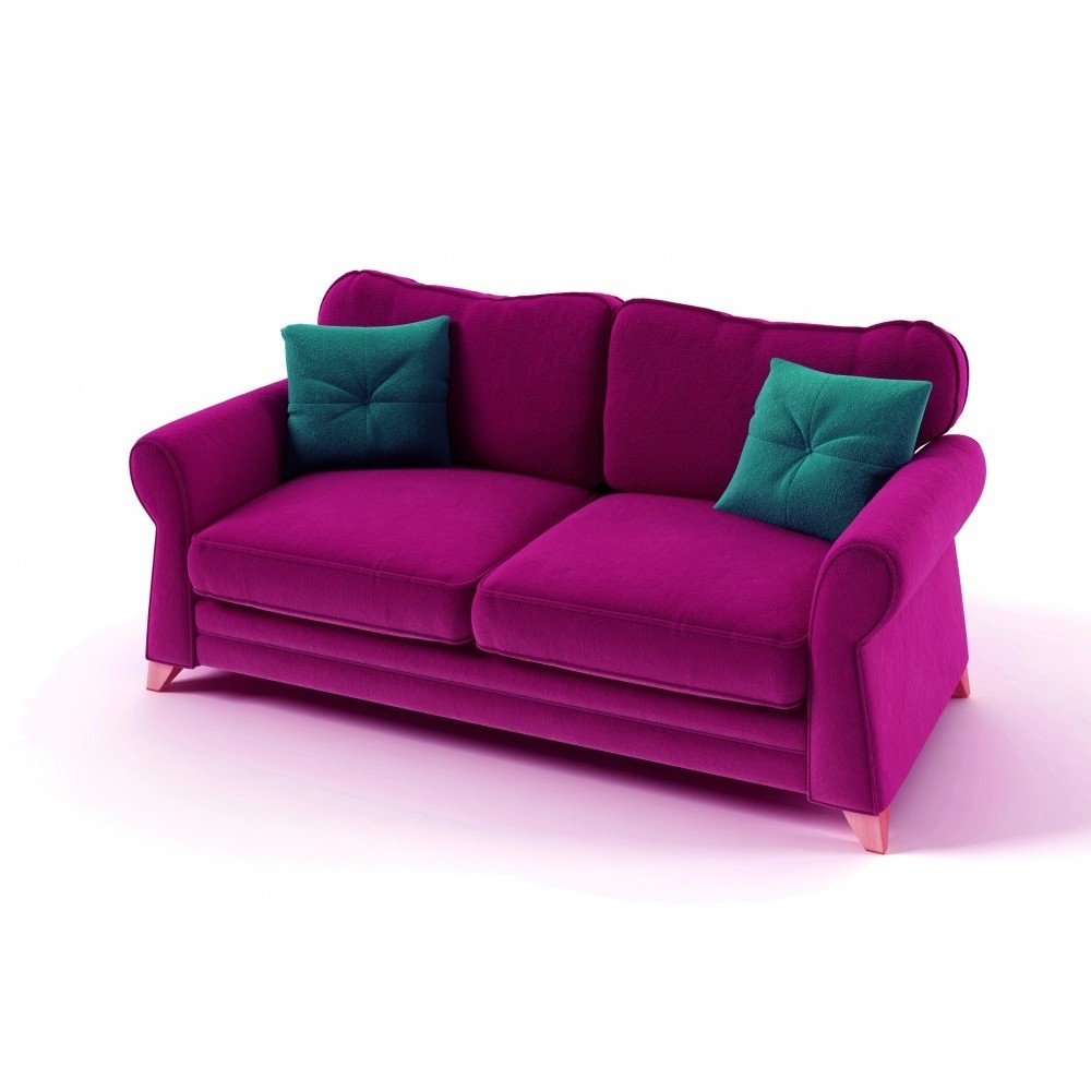 Canapé 3 places en tissu de qualité TOMY, fuschia Canapé 3 places en tissu de qualité TOMY, fuschia