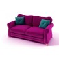 Canapé 3 places en tissu de qualité TOMY, fuschia Canapé 3 places en tissu de qualité TOMY, fuschia