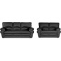 Ensemble Canapé 3 places et 2 places en 100% tout cuir italien vachette OSATIS, NOIR, Blanc cassé Ensemble Canapé 3 places et 2 places en 100% tout cuir italien vachette OSATIS, NOIR, Blanc cassé