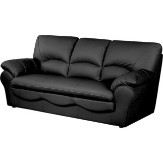 Ensemble Canapé 3 places et 2 places en 100% tout cuir italien vachette OSATIS, NOIR