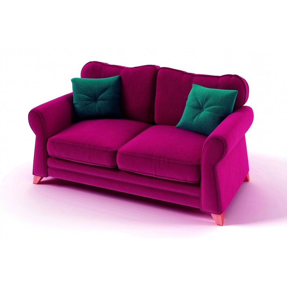 Canapé 2 places en tissu de qualité TOMY, fuschia Canapé 2 places en tissu de qualité TOMY, fuschia