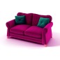 Canapé 2 places en tissu de qualité TOMY, fuschia Canapé 2 places en tissu de qualité TOMY, fuschia
