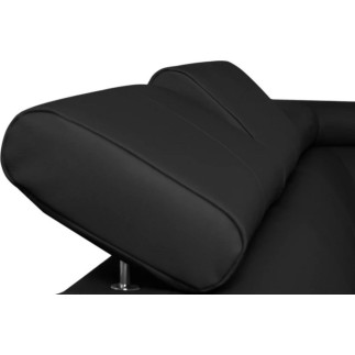 - Canapé d'angle en cuir italien de luxe 5 places LUTECE noir, angle gauche