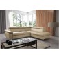 Canapé d'angle en cuir italien de luxe 5 places LUTECE beige, angle droit Canapé d'angle en cuir italien de luxe 5 places LUTECE beige, angle droit