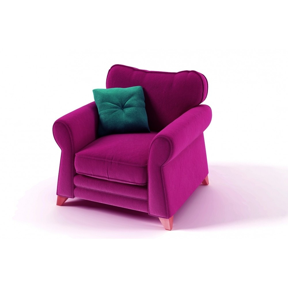 Fauteuil 1 place en tissu de qualité TOMY, fuschia Fauteuil 1 place en tissu de qualité TOMY, fuschia