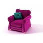 Fauteuil 1 place en tissu de qualité TOMY, fuschia Fauteuil 1 place en tissu de qualité TOMY, fuschia