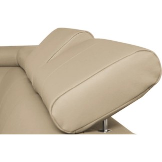 Canapé d'angle en cuir italien de luxe 5 places LUTECE beige, angle droit