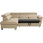 - Canapé d'angle convertible en cuir italien de luxe 5 places LUTECIA avec coffre, beige, angle gauche - Canapé d'angle convertible en cuir italien de luxe 5 places LUTECIA avec coffre, beige, angle gauche