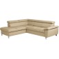- Canapé d'angle convertible en cuir italien de luxe 5 places LUTECIA avec coffre, beige, angle gauche - Canapé d'angle convertible en cuir italien de luxe 5 places LUTECIA avec coffre, beige, angle gauche