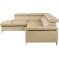 - Canapé d'angle convertible en cuir italien de luxe 5 places LUTECIA avec coffre, beige, angle gauche - Canapé d'angle convertible en cuir italien de luxe 5 places LUTECIA avec coffre, beige, angle gauche