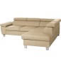- Canapé d'angle convertible en cuir italien de luxe 5 places LUTECIA avec coffre, beige, angle gauche - Canapé d'angle convertible en cuir italien de luxe 5 places LUTECIA avec coffre, beige, angle gauche