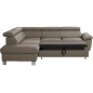 Canapé d'angle convertible en cuir italien de luxe 5 places LUTECIA avec coffre, taupe, angle gauche Canapé d'angle convertible en cuir italien de luxe 5 places LUTECIA avec coffre, taupe, angle gauche