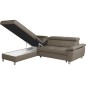 Canapé d'angle convertible en cuir italien de luxe 5 places LUTECIA avec coffre, taupe, angle gauche Canapé d'angle convertible en cuir italien de luxe 5 places LUTECIA avec coffre, taupe, angle gauche