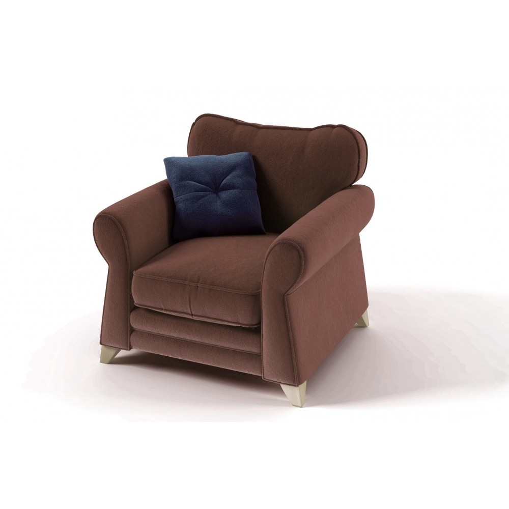 Fauteuil 1 place en tissu de qualité TOMY, chocolat Fauteuil 1 place en tissu de qualité TOMY, chocolat