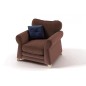 Fauteuil 1 place en tissu de qualité TOMY, chocolat Fauteuil 1 place en tissu de qualité TOMY, chocolat