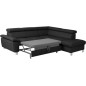 Canapé d'angle convertible en cuir italien de luxe 5 places LUTECIA avec coffre, noir, angle droit Canapé d'angle convertible en cuir italien de luxe 5 places LUTECIA avec coffre, noir, angle droit