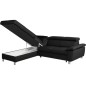Canapé d'angle convertible en cuir italien de luxe 5 places LUTECIA avec coffre, noir, angle gauche Canapé d'angle convertible en cuir italien de luxe 5 places LUTECIA avec coffre, noir, angle gauche