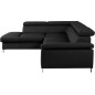 Canapé d'angle convertible en cuir italien de luxe 5 places LUTECIA avec coffre, noir, angle gauche Canapé d'angle convertible en cuir italien de luxe 5 places LUTECIA avec coffre, noir, angle gauche